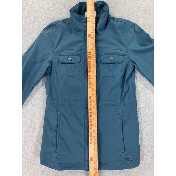Prana Nylon Blend Fitted Casual Jacket (Women's X-Small) Teal Blue - Picture 9 of 12